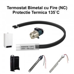 Termostat Temperatura 135˚C cu Fire, Bimetal KSD9700 NC, 250/16A - DALBI