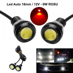 Led Auto 18mm / 12V-9W / ROSU, 2 Buc/Set Led Auto 18mm / 12V-9W / ROSU, 2 Buc/Set