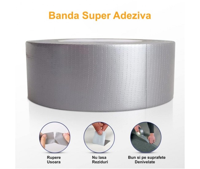 Banda Super Adeziva Argintie 48mm*20M