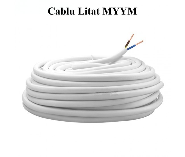 Cablu Electric Litat MYYM Alb 2x1mm/100ml