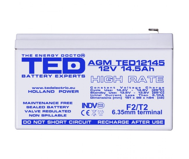 Acumulator Plumb - Acid 12V-14,5A TED