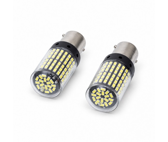 Set 2 Becuri Auto LED 1156 pentru Marsarier, Albe, 12V, Soclu BA15D