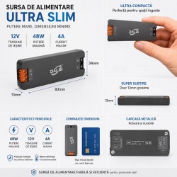 Sursa Alimentare LED 12V 48W 4A Ultra Slim 13mm DALBI