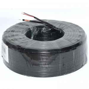 Cablu Coaxial RG6 + 2 X 0,75MM, Negru - 100M/ROL