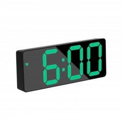 Ceas Negru Oglinda cu Lumina LED Verde, GH-0712N Ceas Negru Oglinda cu Lumina LED Verde, GH-0712N