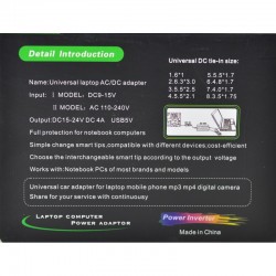 Incarcator Universal de Laptop pentru Casa si Masina AC/DC 100W Incarcator Universal de Laptop pentru Casa si Masina AC/DC 100W