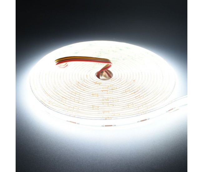 Banda Led Digital Cob 576D/m - Lumina 3 in 1 Alb 2700K-4500K-6500K - 24V/3 Fire - 8mm - 10W/m -  RA 90, Protectie IP20 - Rola/5m