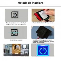 Intrerupator Senzor de Oglinda cu Touch pentru Led 12V-5A / 60W Intrerupator Senzor de Oglinda cu Touch pentru Led 12V-5A / 60W