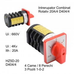 Comutator Rotativ 4 Came 1-0-2 / 20A - D404/4 Comutator Rotativ 4 Came 1-0-2 / 20A - D404/4