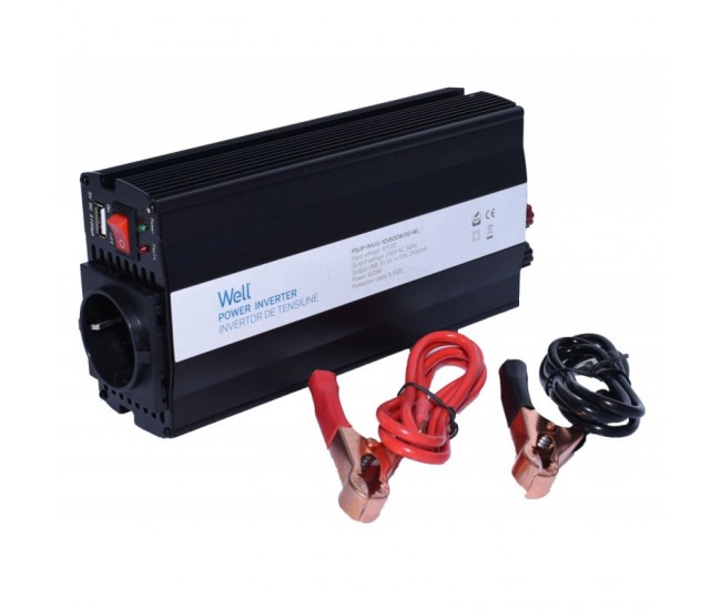 Invertor Auto 600W, 12V-220V + USB