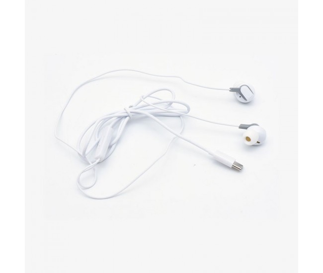 Casti USB-C cu Microfon, In-Ear, Albe CY-C24