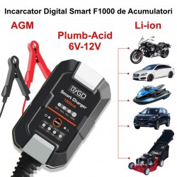 Incarcator Digital Smart F1000 de Acumulatori Li-ion / Plumb-Acid 6V-12V / AGM - BYGD Incarcator Digital Smart F1000 de Acumulatori Li-ion / Plumb-Acid 6V-12V / AGM - BYGD