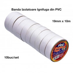 Banda Izolier Alba 19mm x 10m - Set/10buc Banda Izolier Alba 19mm x 10m - Set/10buc