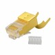 Mufa RJ45 S/FTP CAT 8 Auriu cu Ecranare Metalica - 50Buc/Set