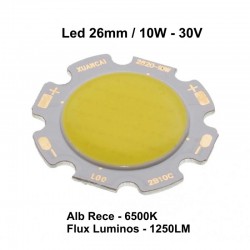 Led Cob 26mm, Putere 10W Led Cob 26mm, Putere 10W
