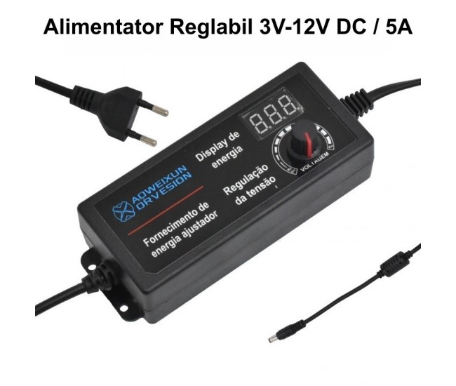 Alimentator Reglabil 3V-12V DC / 5A