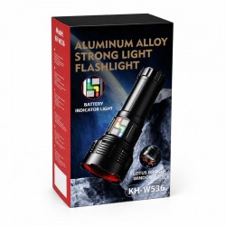 Lanterna LED Ultra Puternica cu LED Central Laser, 19 LED-uri, Acumulator 44650, Incarcare Type-C KH-W536