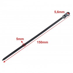 Colier de Plastic Negru 5 x 150mm, cu Cap Montabil - 100b/Set Colier de Plastic Negru 5 x 150mm, cu Cap Montabil - 100b/Set