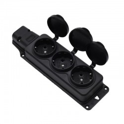 Cap de Prelungitor cu 3 Prize si Capac din Cauciuc, 3500W Cap de Prelungitor cu 3 Prize si Capac din Cauciuc, 3500W