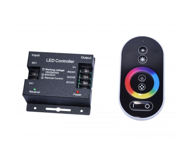 Dimmer Touch Led RGB 12V-24V cu Telecomanda