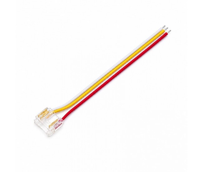 Conector Banda LED COB Monocolor 12mm 3 Pini cu Cablu 10cm Set 10 Buc YOA3P-12-1 DALBI