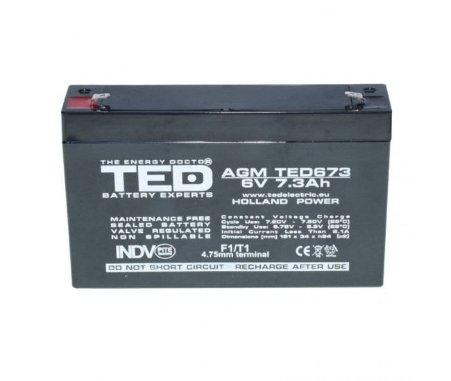 Acumulator Plumb - Acid 6V-7,3A TED