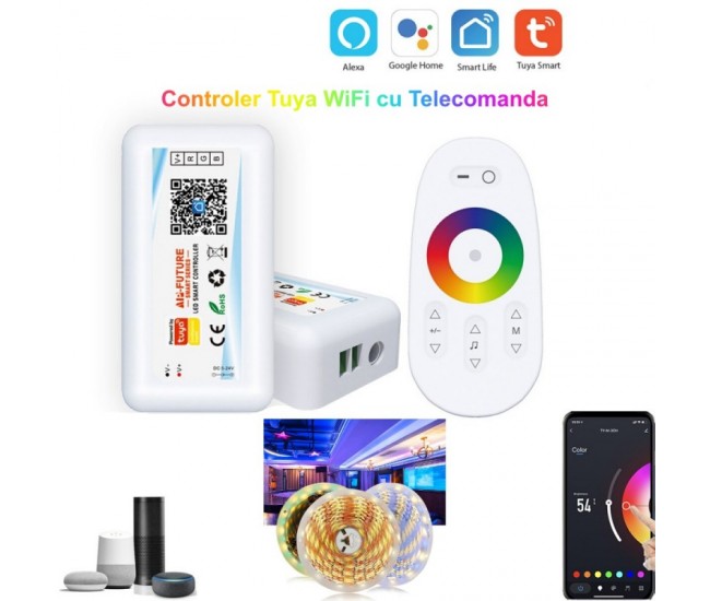 Controler Smart Touch Led RGBW,Tuya-Music-Wifi 2,4G