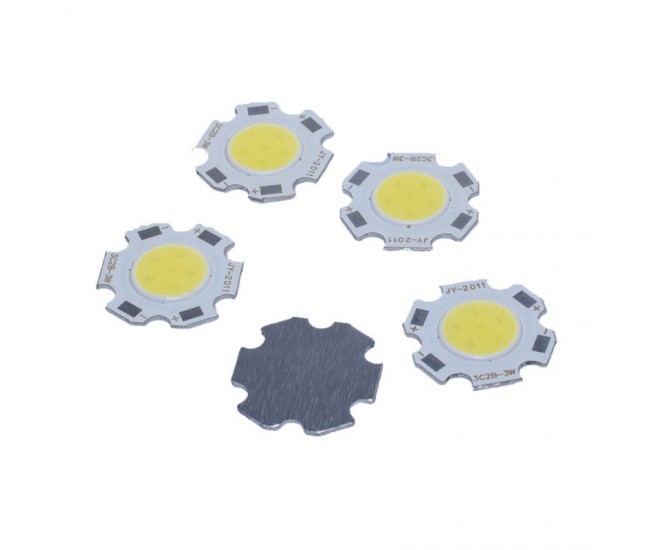 Led Cob 11mm, Putere 5W Alb-Rece