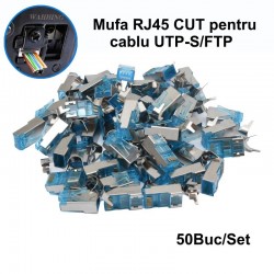 Mufa RJ45 S/FTP CAT 7 CUT Albastru cu Ecranare Metalica - 50Buc/Set