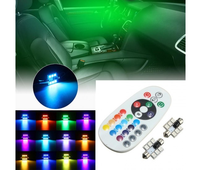 Led RGB Auto 39 mm cu Telecomanda