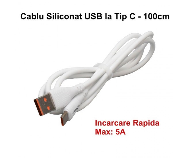 Cablu de Date Siliconat USB la Tip C / 100cm CA-8983