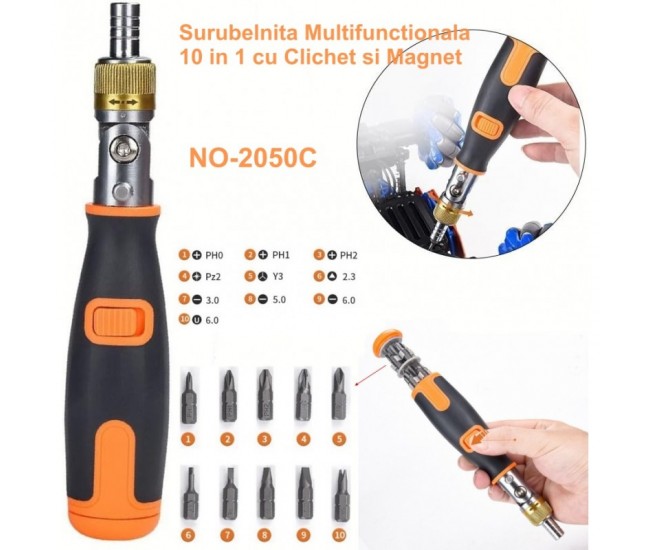 Surubelnita Multifunctionala 10 in 1 cu Clichet, 2050A