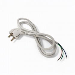 Cablu Alimentare cu Stecher Schuko 3x0.75mm² 300/500V Lungime 1.4m Alb