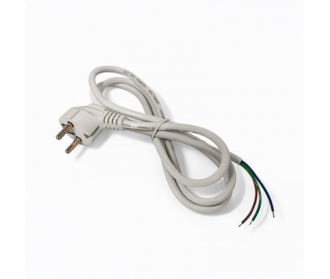 Cablu Alimentare cu Stecher Schuko 3x0.75mm² 300/500V Lungime 1.4m Alb