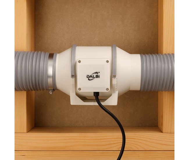 Ventilator Profesional pentru Tubulatura in Linie HZ-150, Putere 40W, Debit 600m3/h, Ø150mm - Dalbi HZ-150