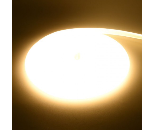 Banda Led Cob Alb-Cald 3000K Neon Flex - 288led/m - IP65 / 220V - 10W/ml / Rola 5ml
