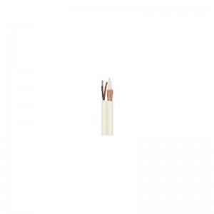 Cablu Coaxial Cupru RG6 + 2X0.75MM, Alb - 100M/ROL