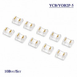 Conector pentru Imbinare Banda LED COB/SMD 5mm 2 Pini Strip to Strip Set 10 Buc DALBI YOB/YCB2P-5