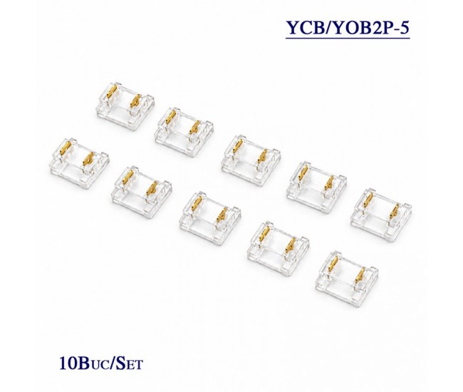 Conector pentru Imbinare Banda LED COB/SMD 5mm 2 Pini Strip to Strip Set 10 Buc DALBI YOB/YCB2P-5