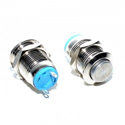 Intrerupator Push metalic 12mm 220V cu Revenire Intrerupator Push metalic 12mm 220V cu Revenire