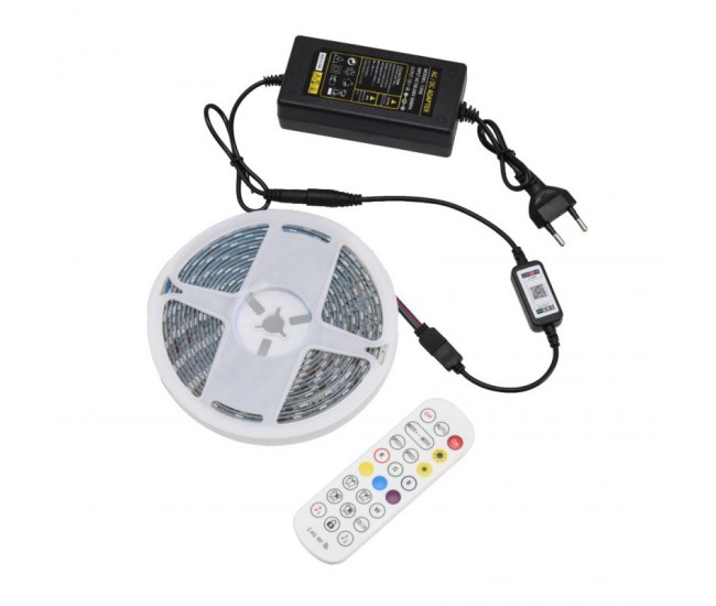 Kit Banda Led 5050 RGB IP65 / 5m cu Bluetooth + Telecomanda