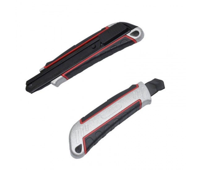 Cutter Profesional din Aluminiu cu lama 18mm Neagra