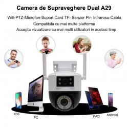 Camera de Supraveghere A29 cu Lentila Dual View, PTZ- 360˚-V380PRO