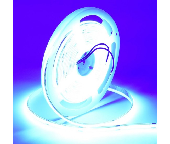 Banda Cob Led 24V - 8mm / 320led/ml - 11W/ml, Albastru - Interior IP20 - 5m/rol