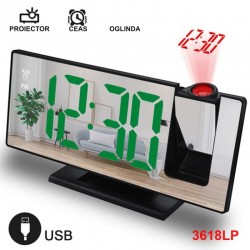 Ceas cu Oglinda si  Proiectie 3618LP / Verde Ceas cu Oglinda si  Proiectie 3618LP / Verde