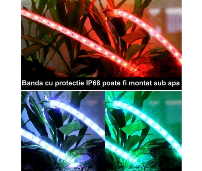 Banda Led RGB 5050 Submersibila - 300Led -12V - IP68, 5m/Rola