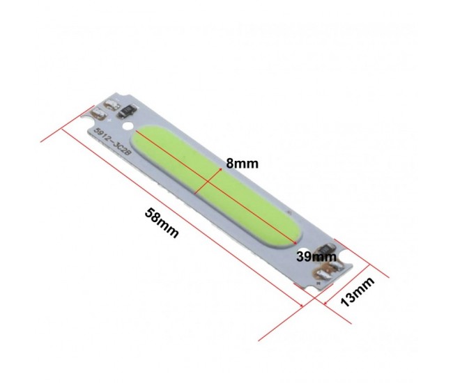 Led COB, 58x13mm/2W Verde