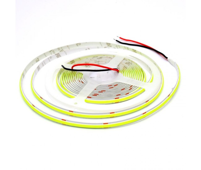 Banda Cob Led 24V - 8mm / 320led/ml - 11W/ml, Verde - Interior IP20 - 5m/rol