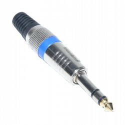 Mufa Jack 6,3 Stereo Tata, inel Albastru Mufa Jack 6,3 Stereo Tata, inel Albastru