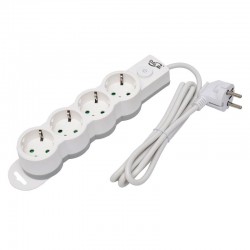 Prelungitor Electric cu Intrerupator, 4 Prize si Protectie Copii, Cablu 3x1mm / 3m Prelungitor Electric cu Intrerupator, 4 Prize si Protectie Copii, Cablu 3x1mm / 3m